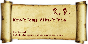 Kovácsy Viktória névjegykártya